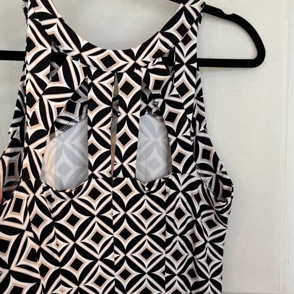 Lulu B Geometric Black and White Maxi Dress - Picture 2 of 3